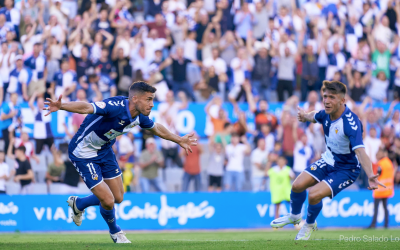 Néstor Querol i Aarón Rey, instants després del 2-1 | Pedro Salado